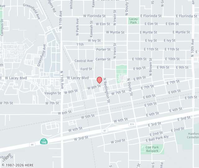 Location Map: 340 W 8th St Hanford, California 93230